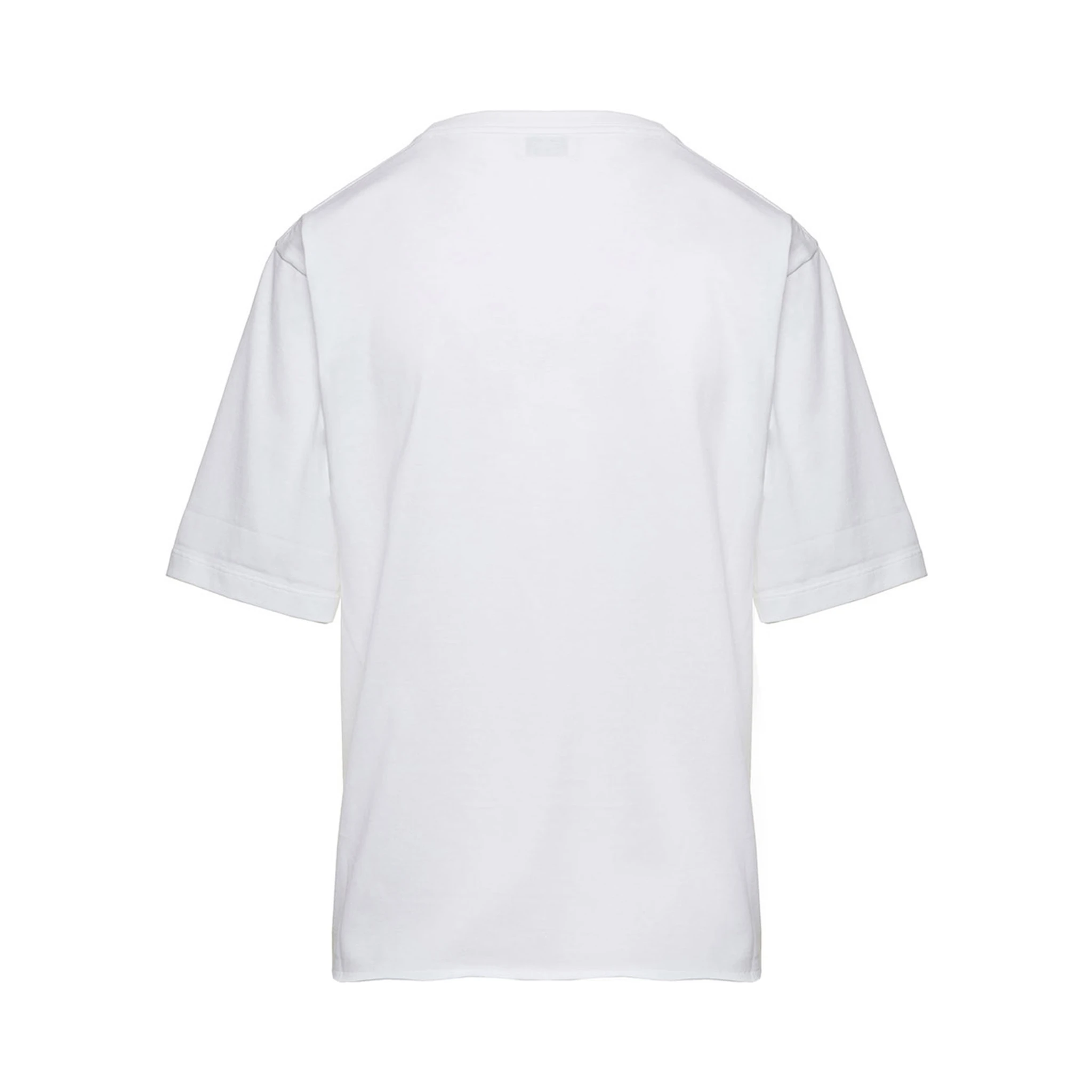 Basic White T-shirt with Miiddle Logo Print in Cotton Woman