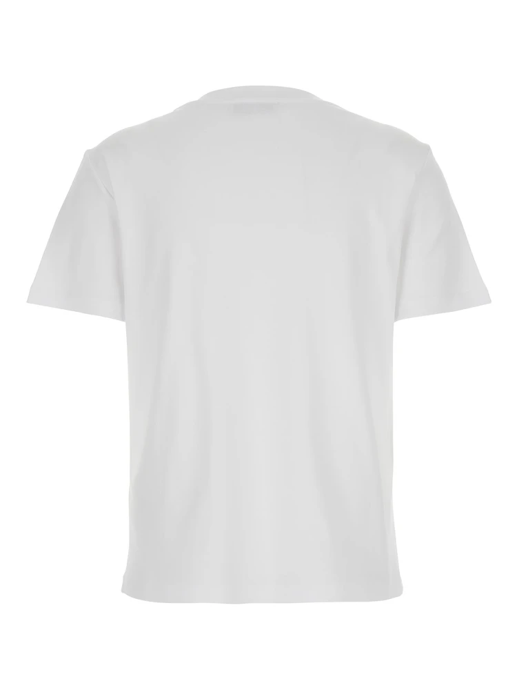 Quieto White Crewneck T-Shirt with Logo Print on the Front in Cotton Woman alternative