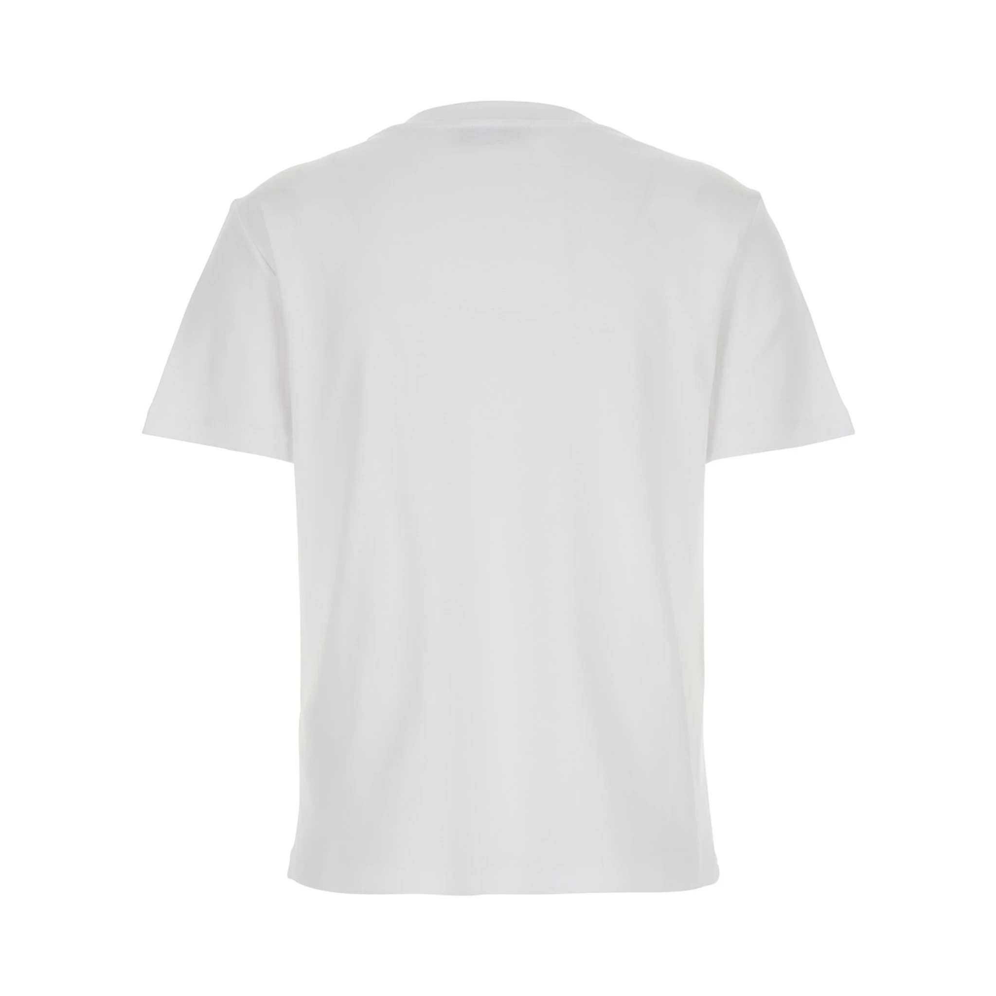 Quieto White Crewneck T-Shirt with Logo Print on the Front in Cotton Woman