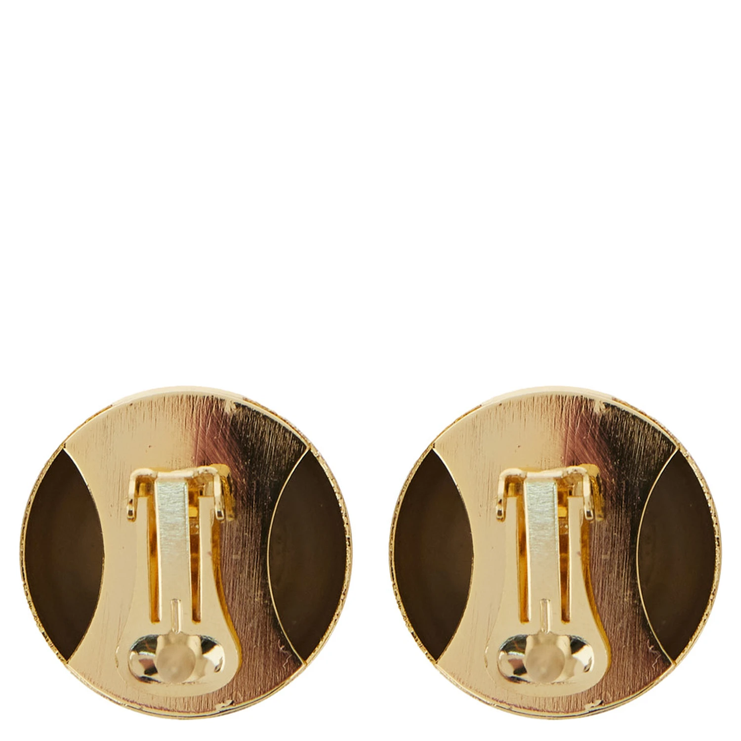 Sade Metallic Earings with Rear Closure and Circular Shape in Brass Woman
