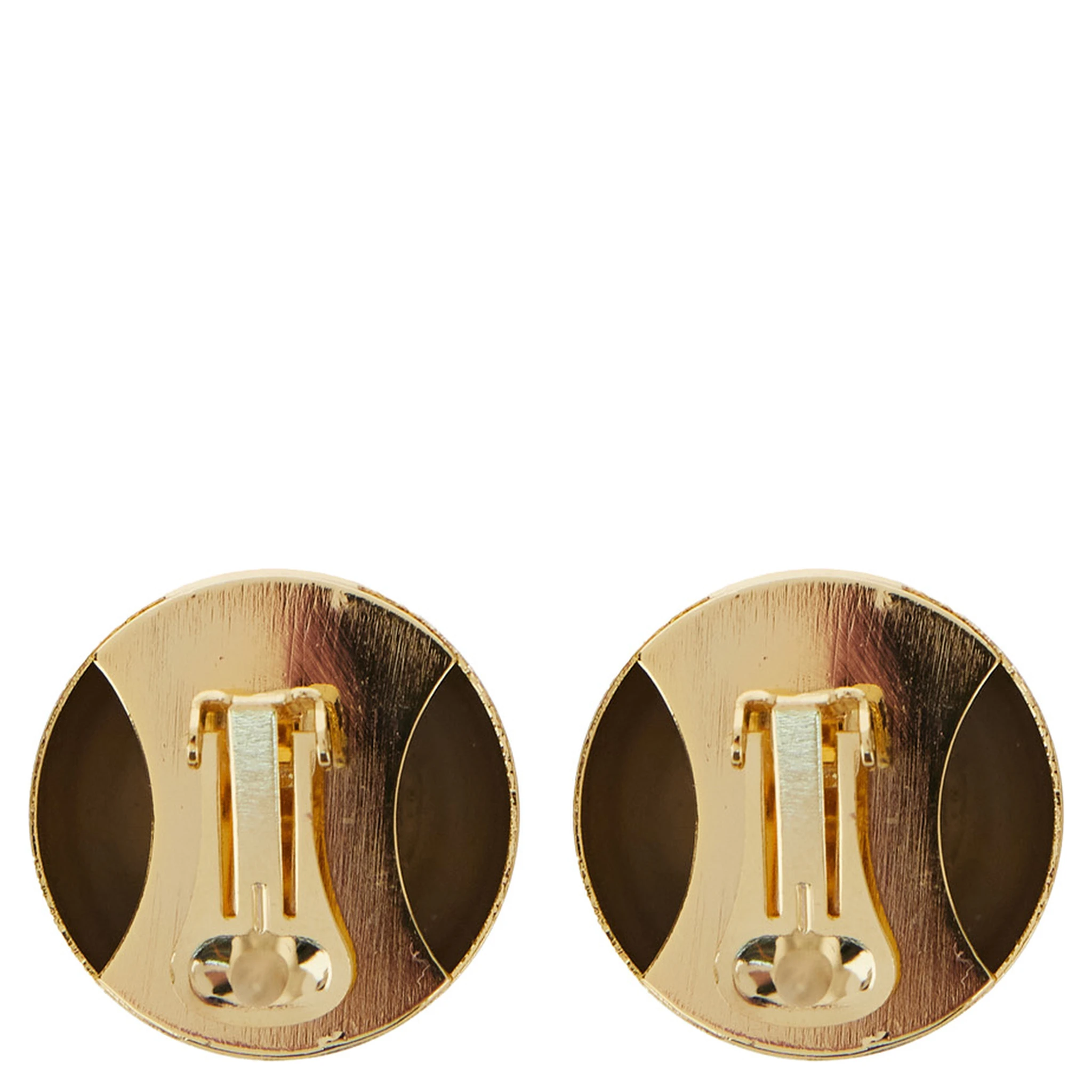 Sade Metallic Earings with Rear Closure and Circular Shape in Brass Woman