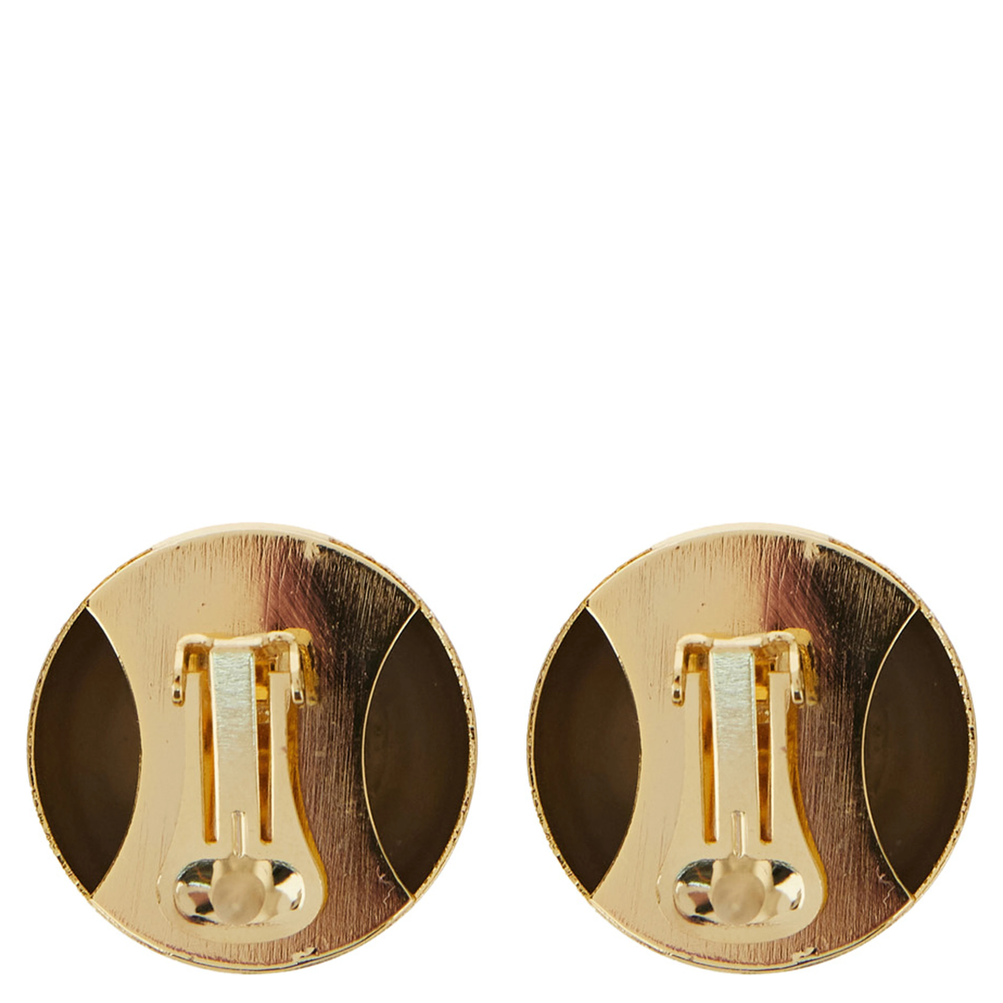 Sade Metallic Earings with Rear Closure and Circular Shape in Brass Woman