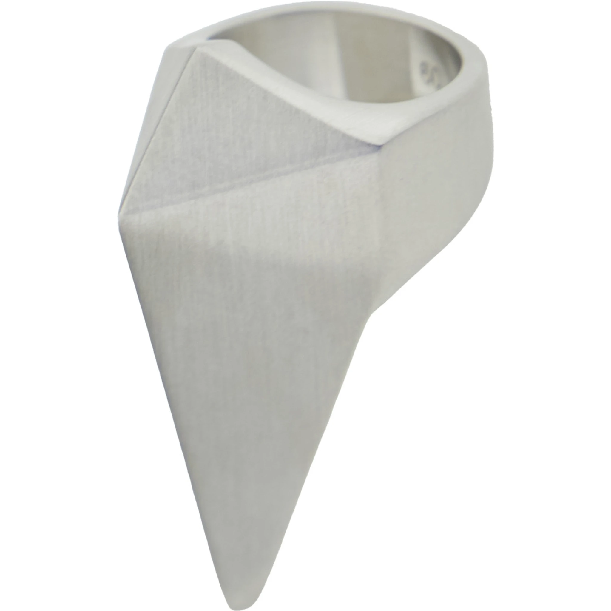 Metallic Ring with Pyramid Shaped Crystal in Brass and Hematite Man