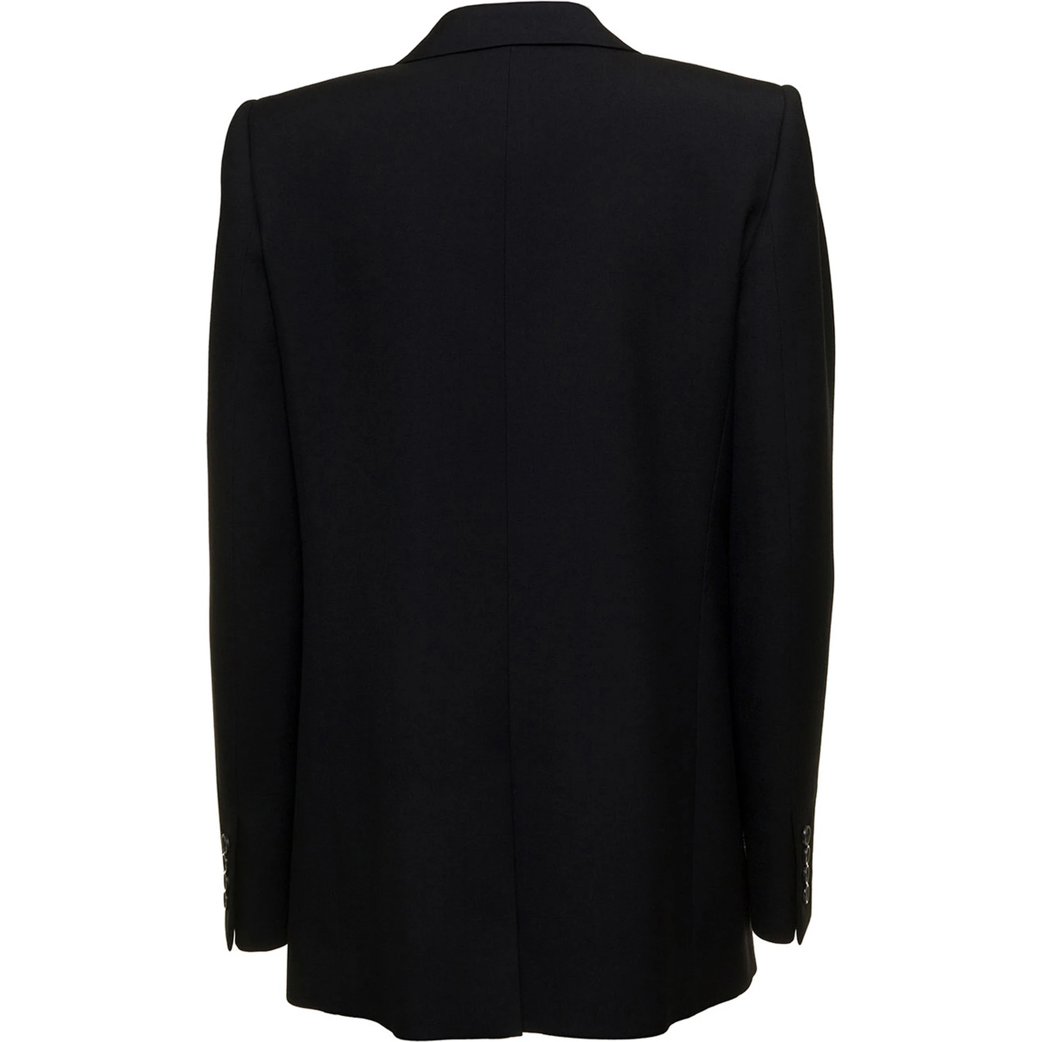 Saint Laurent Womans Black  Gabardine Single-Breasted Blazer