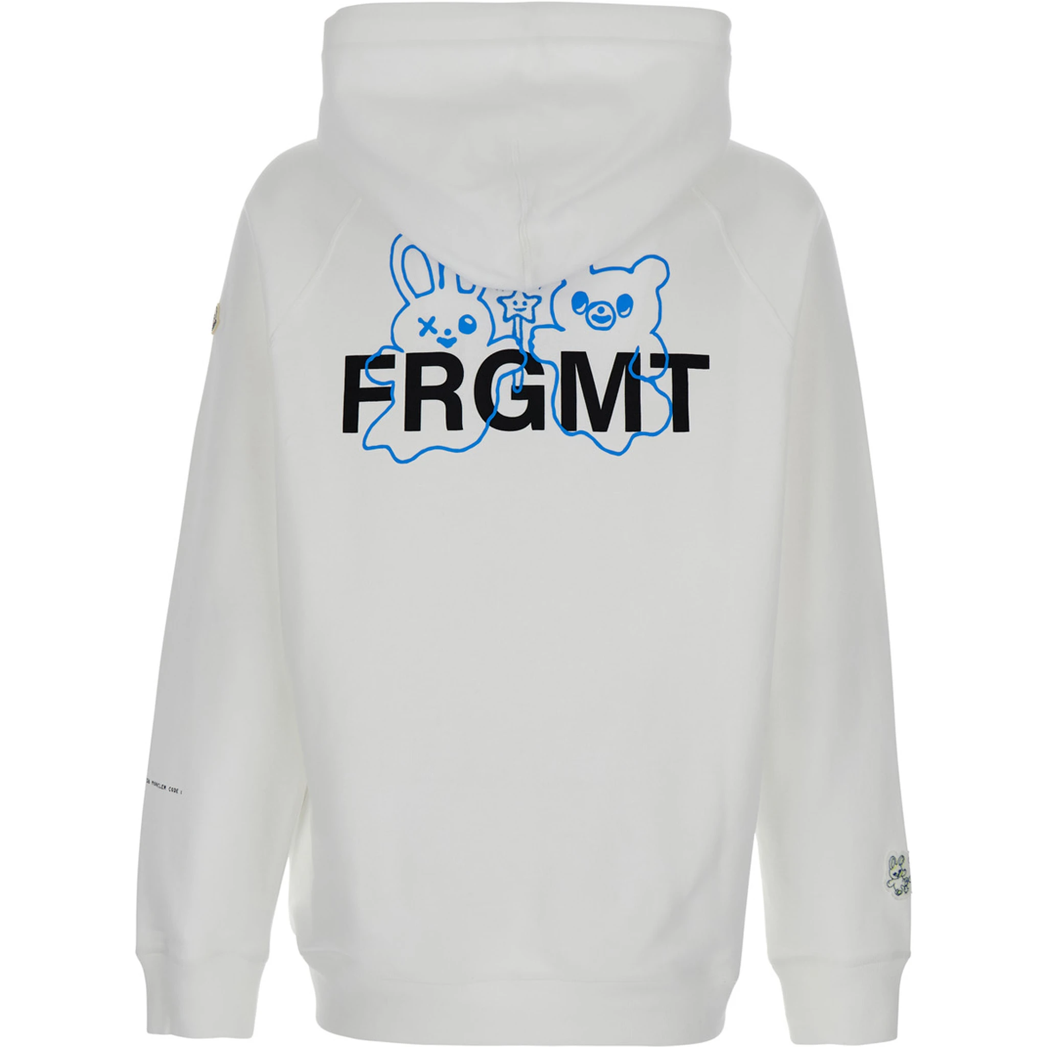 White Hoodie with Logo Lettering on the Front and Logo Print on the Rear in Cotton Man