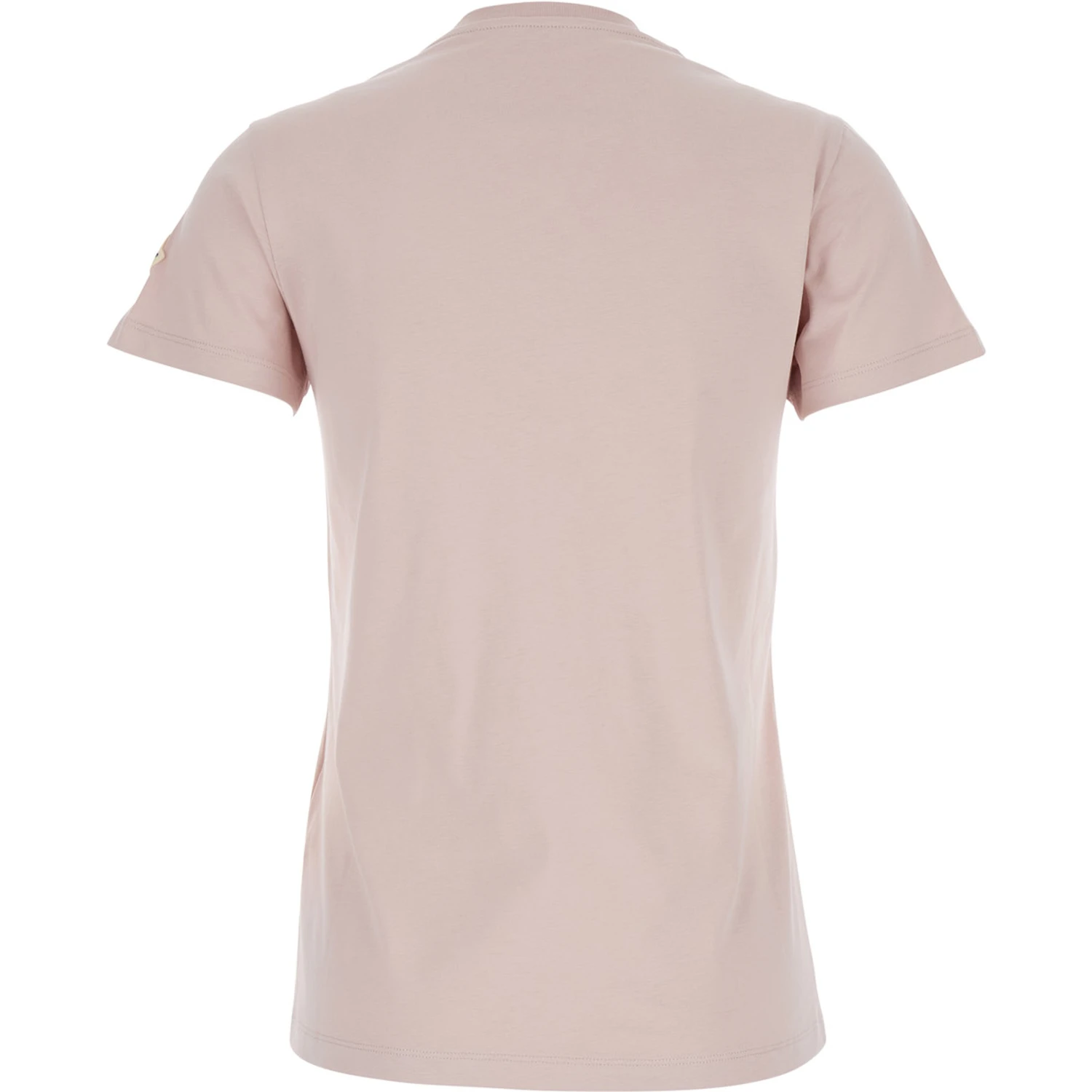 Pink T-Shirt with Embroidered Logo on the Front and Logo Patch on the Sleeve in Cotton Woman