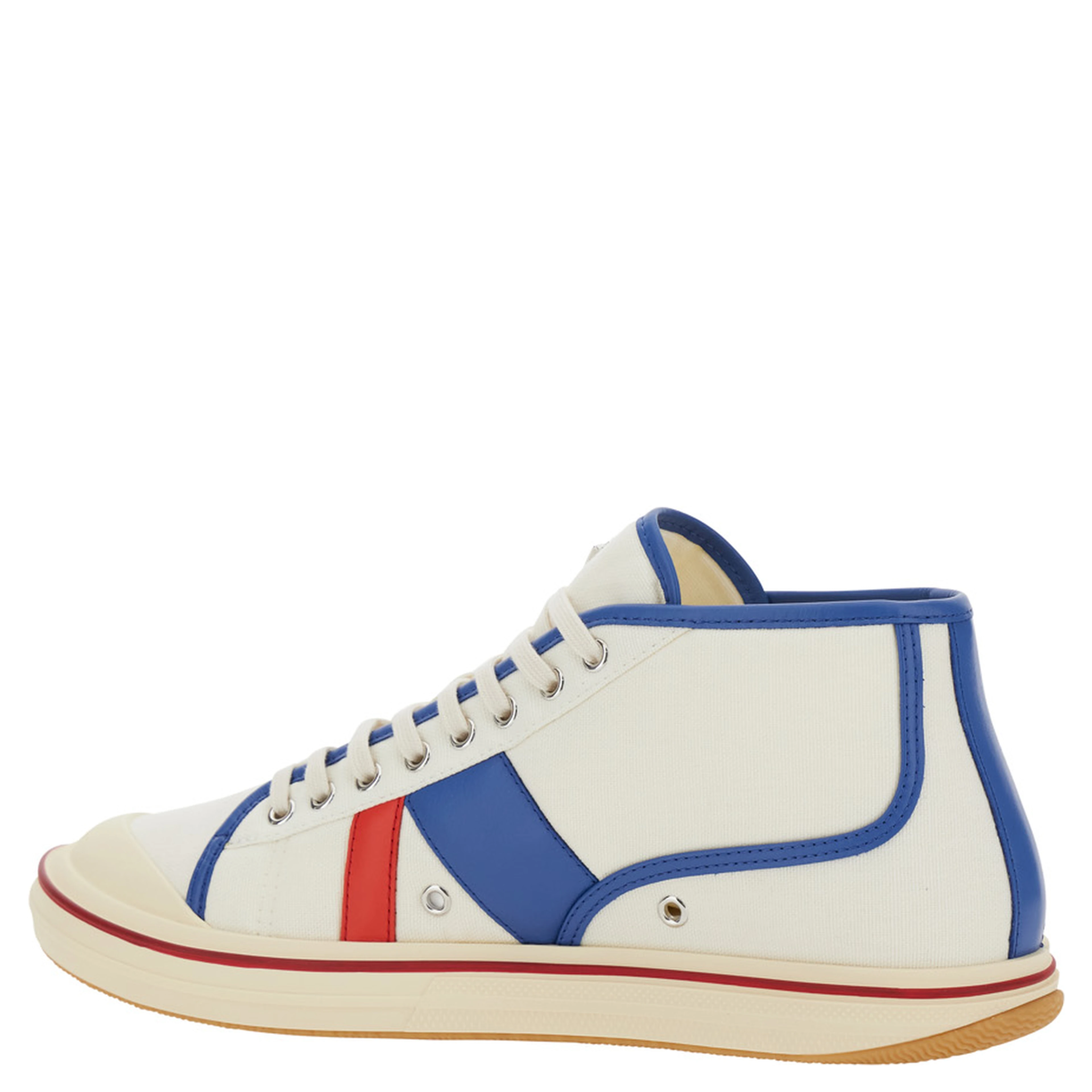 Eliot Multicolor Sneakers with Logo Label on the Side and Leather Inserts in Cotton and Leather Blend Man