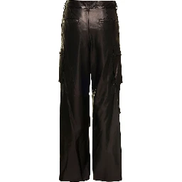 Brown Cargo Pants in Nappa Leather Woman