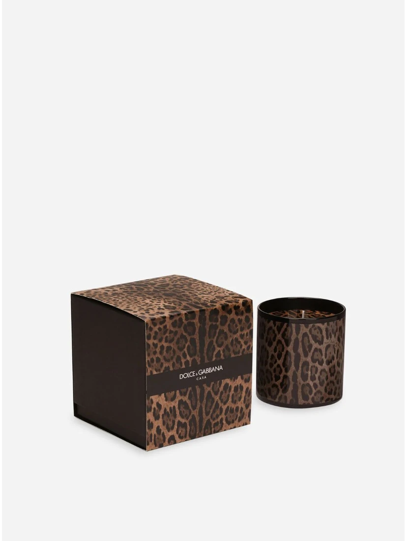 Patchouli Scented Candle with Leopard Print
