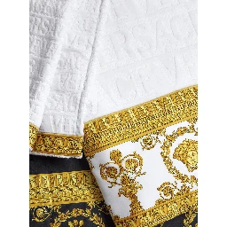 White Towel Set with Barocco Print in Cotton Home