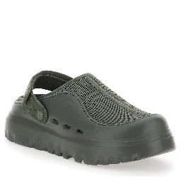 Peakmod Green Mules with Adjustable Strap and Lug Sole in Tech Fabric Man