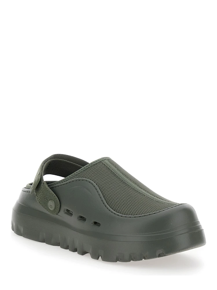 Peakmod Green Mules with Adjustable Strap and Lug Sole in Tech Fabric Man alternative