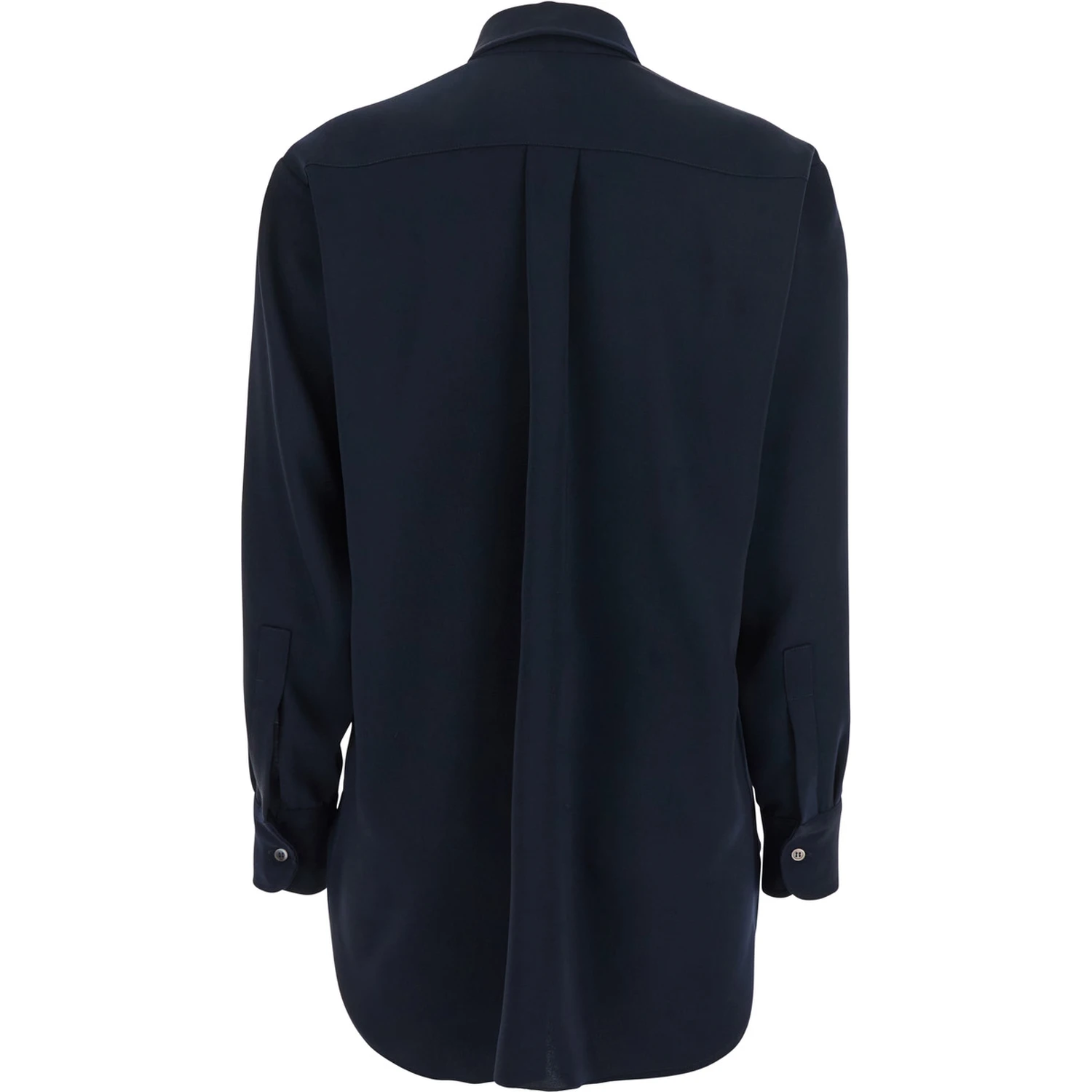 Blue Shirt with Classic Collar in Tech Fabric Woman