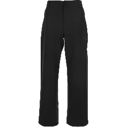 Black Pants with Belt Loops and Web Detail on the Rear in Cotton Man