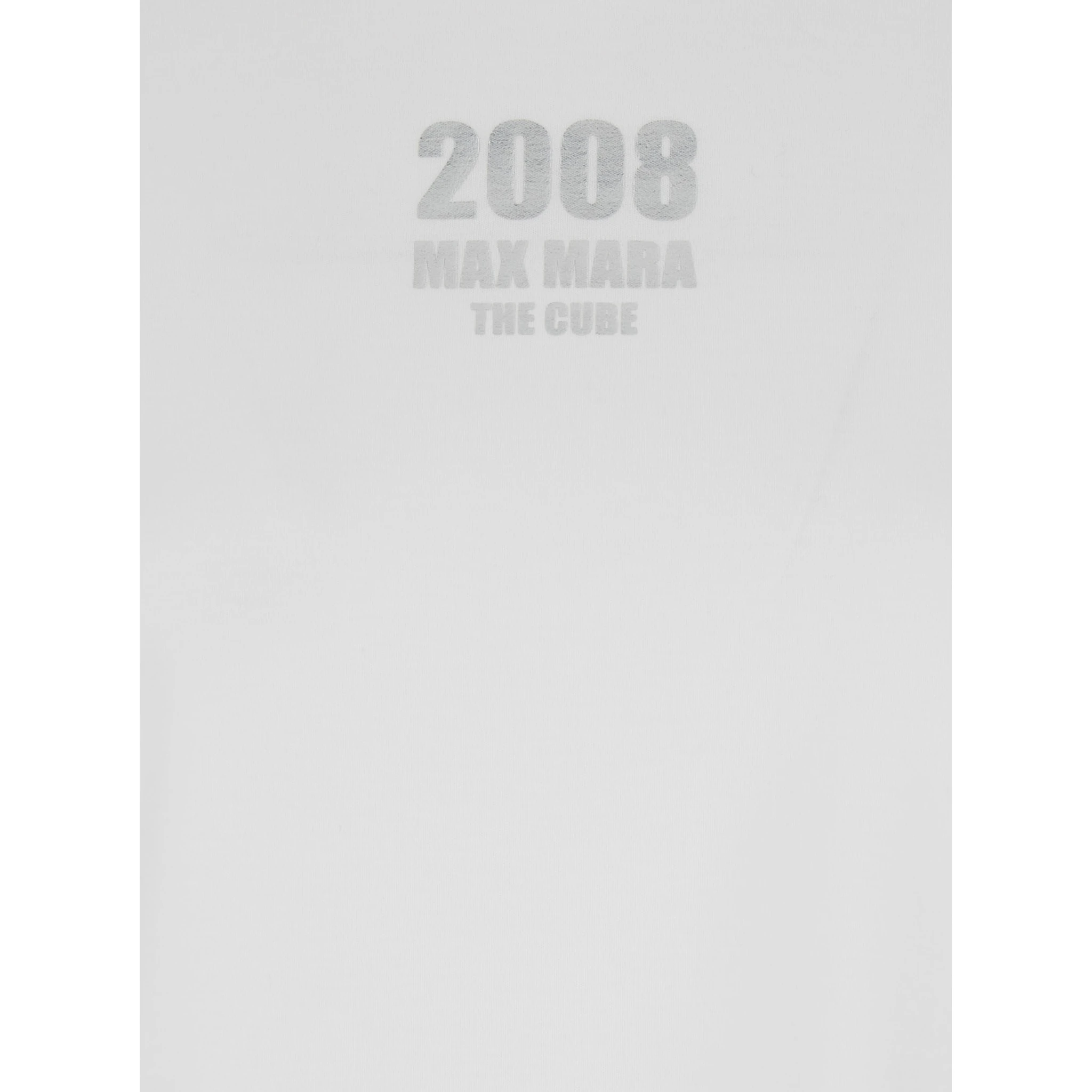 Quieto White Crewneck T-Shirt with Logo Print on the Front in Cotton Woman