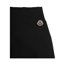 Black Shorts with Logo Patch on the Back in Techl Fabric Girl