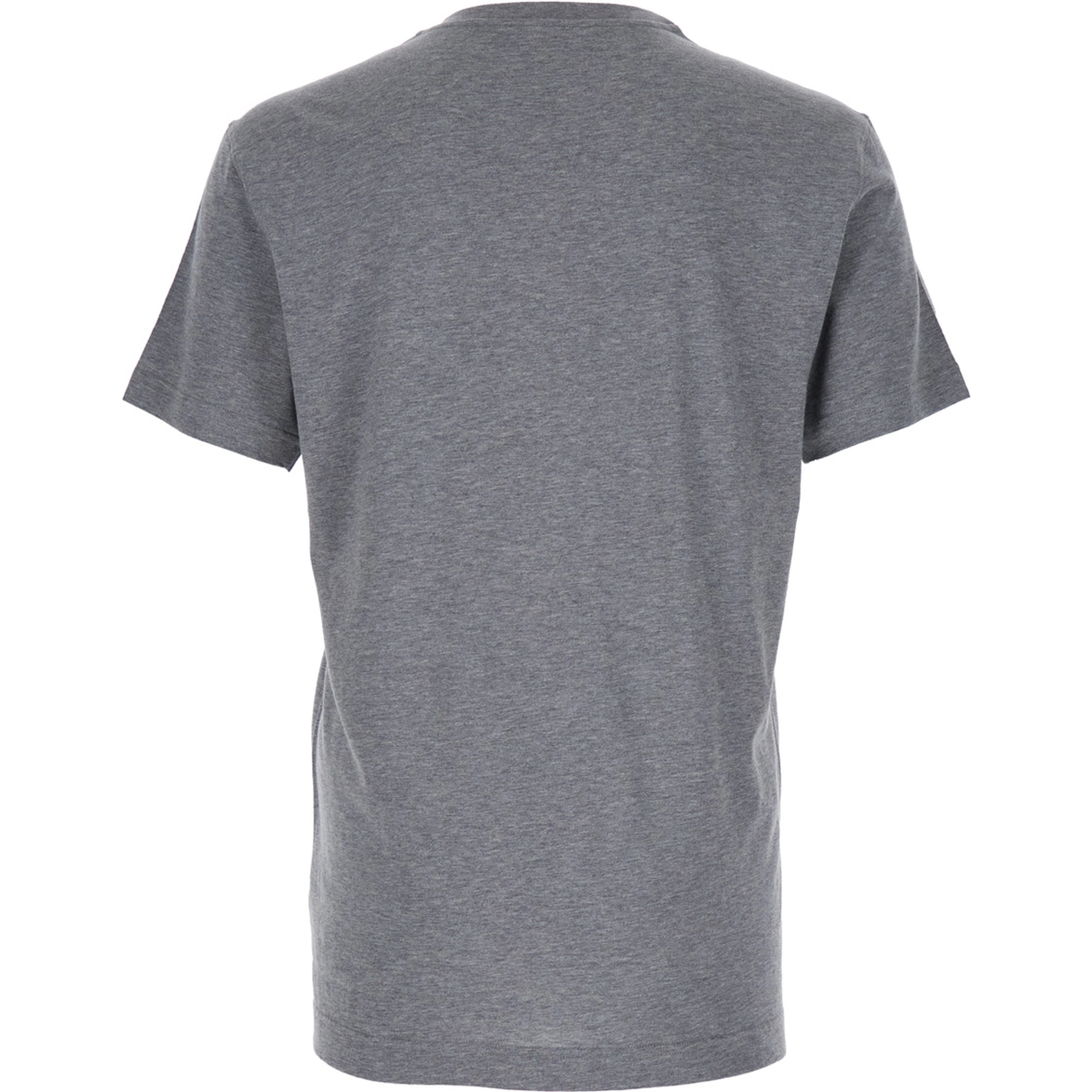 Grey Crewneck T-Shirt with Logo Lettering Print on the Front in Cotton Man