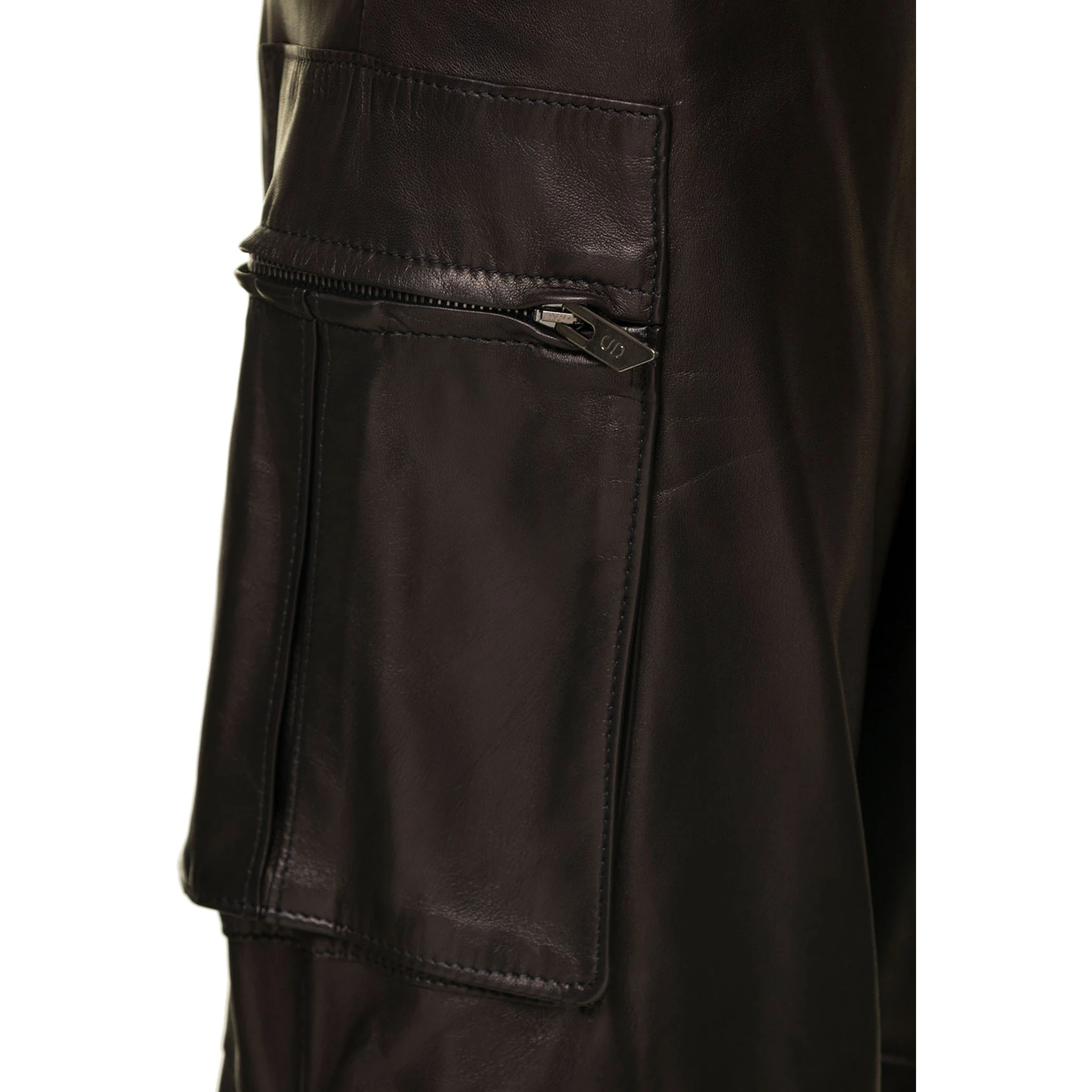 Brown Cargo Pants in Nappa Leather Woman