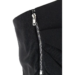 Lido Black Long Dress with Straight Neckline and Asymmetric Design in Viscose Blend Woman