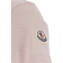 Pink T-Shirt with Embroidered Logo on the Front and Logo Patch on the Sleeve in Cotton Woman