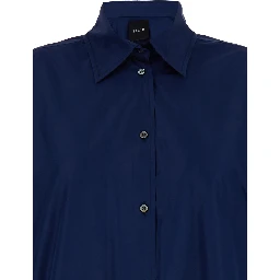 Oversized Blue Shirt in Cotton Woman