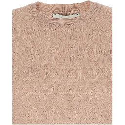 Pink Short Sleeve Dress with All-Over FF Motif in Cotton Blend Woman