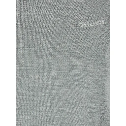 Grey Sleeveless Sweater with Logo on the Front in Cashmere Woman