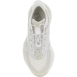 Flow White Sneakers with Toggle Closure and Logo Lettering on the Side in Tech Fabric Woman