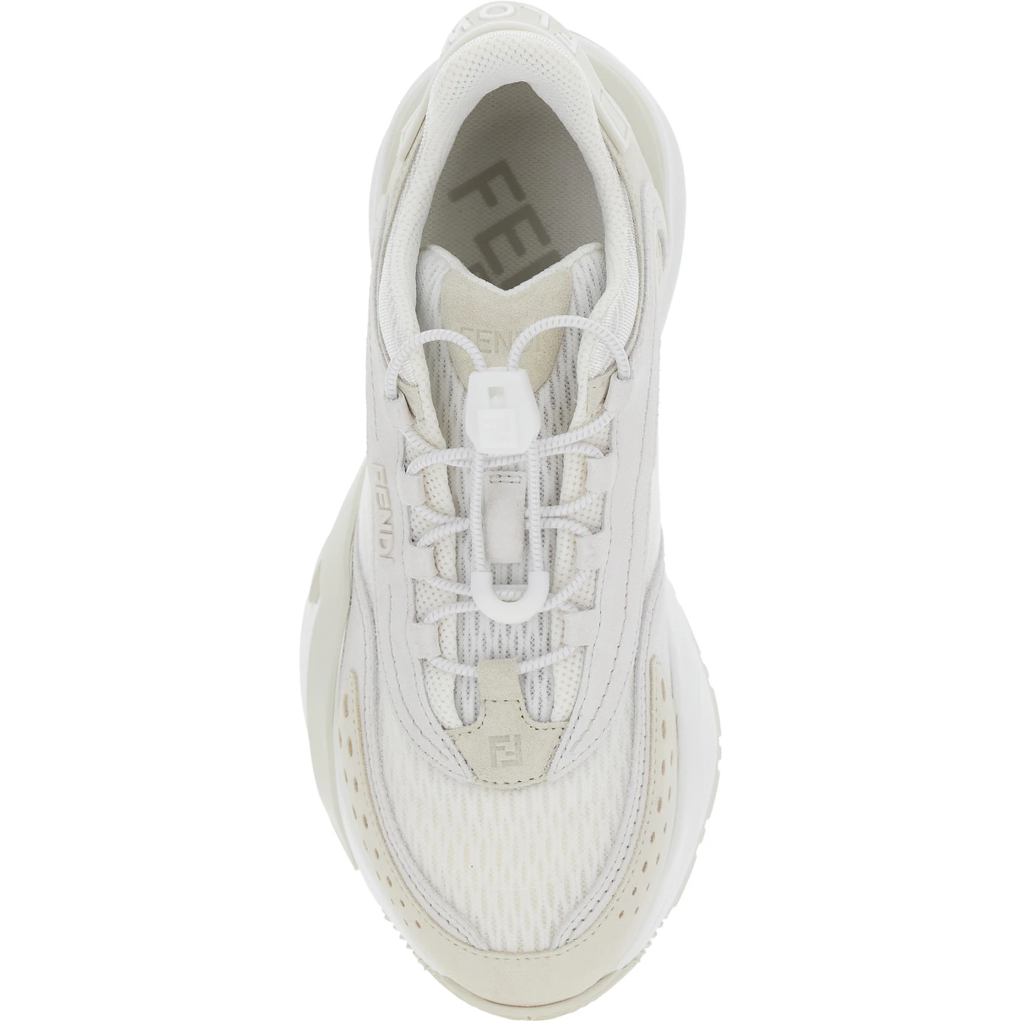 Flow White Sneakers with Toggle Closure and Logo Lettering on the Side in Tech Fabric Woman