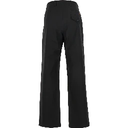 Black Pants with Belt Loops and Web Detail on the Rear in Cotton Man