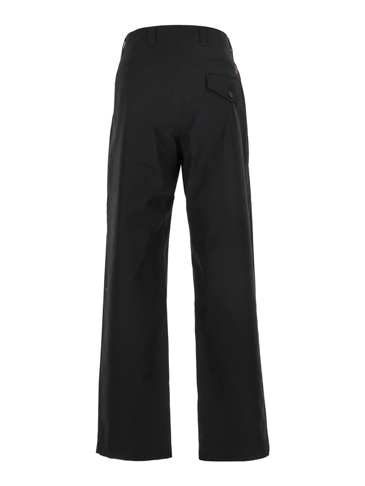 Black Pants with Belt Loops and Web Detail on the Rear in Cotton Man alternative