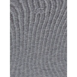 Grey Crewneck T-Shirt with Tonal Logo Lettering Embroidery on the Front in Cotton Stretch Man