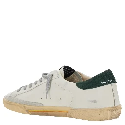Superstar White Low Top Sneakers with Contrasting Heel and Logo Patch on the Tongue in Leather Man