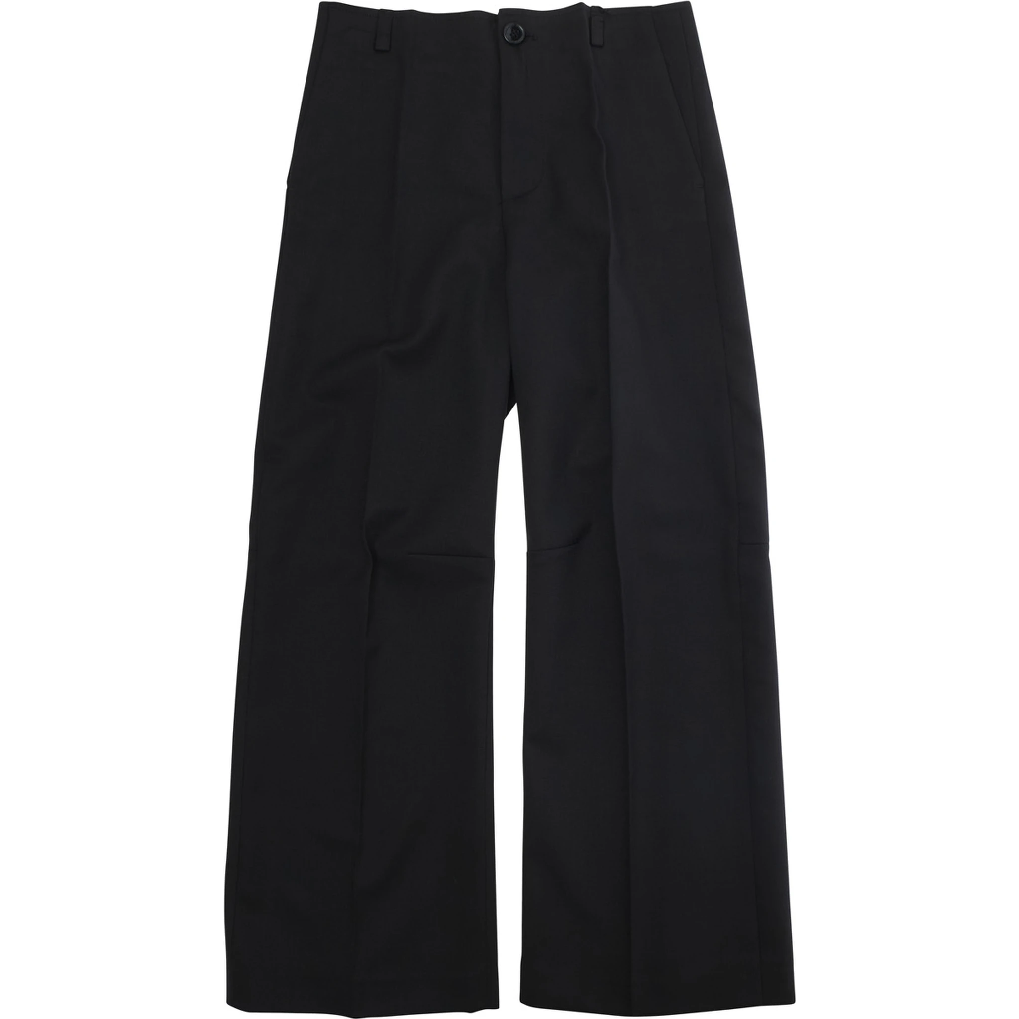 Black Trousers with Tone-on-Tone Logo on the Back in Wool Blend Boy