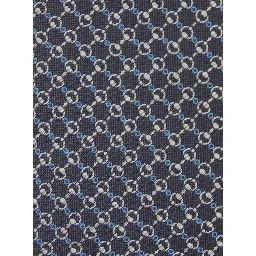 Grey Tie with All-Over Horsebit Print in Silk Man