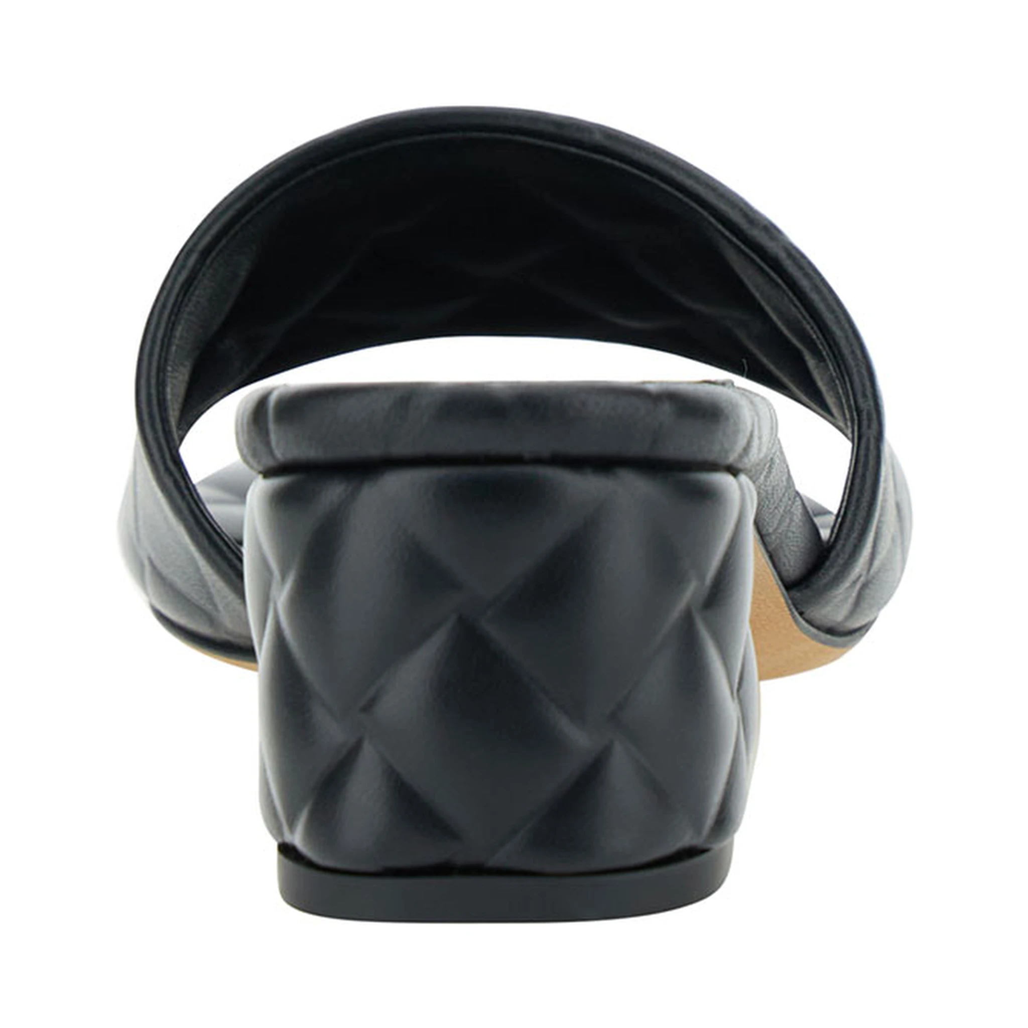 Black Mules with Intreccio Motif in Leather Woman