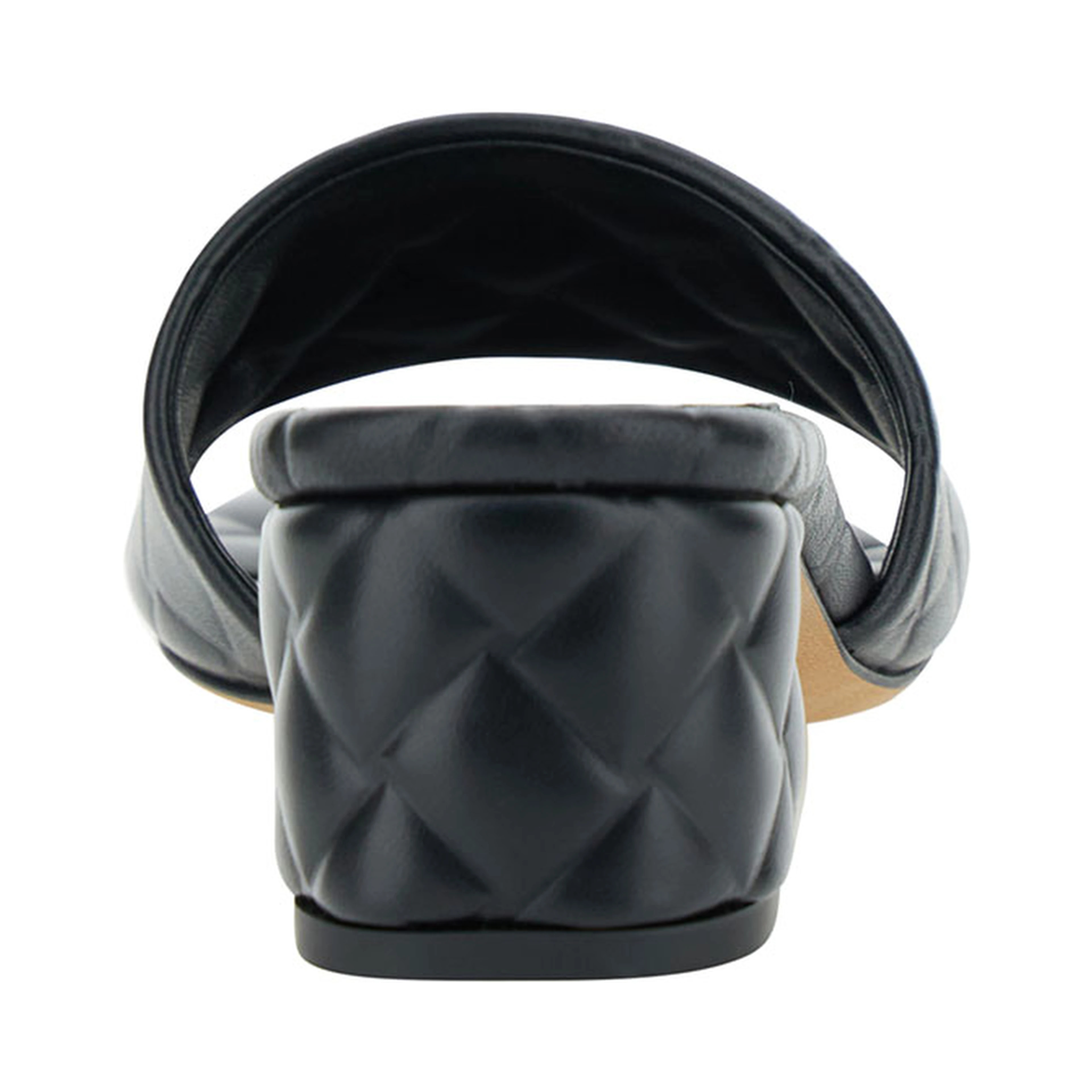 Black Mules with Intreccio Motif in Leather Woman