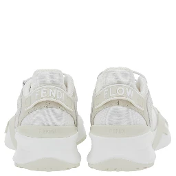 Flow White Sneakers with Toggle Closure and Logo Lettering on the Side in Tech Fabric Woman