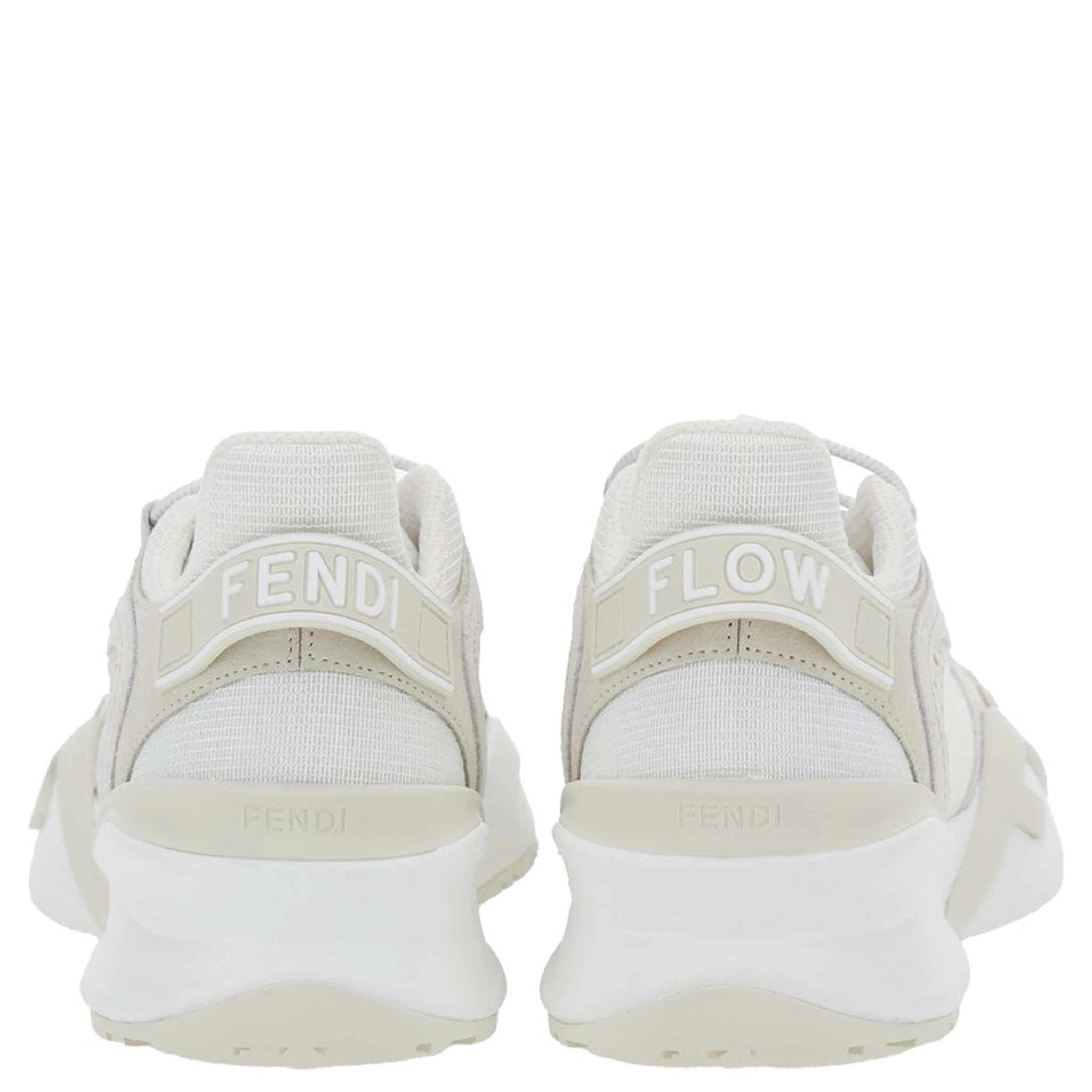 Flow White Sneakers with Toggle Closure and Logo Lettering on the Side in Tech Fabric Woman