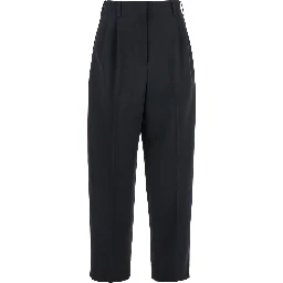 Cocon Black Pants with Belt Loops in Wool Woman