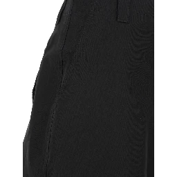 Black Pants with Belt Loops and Web Detail on the Rear in Cotton Man