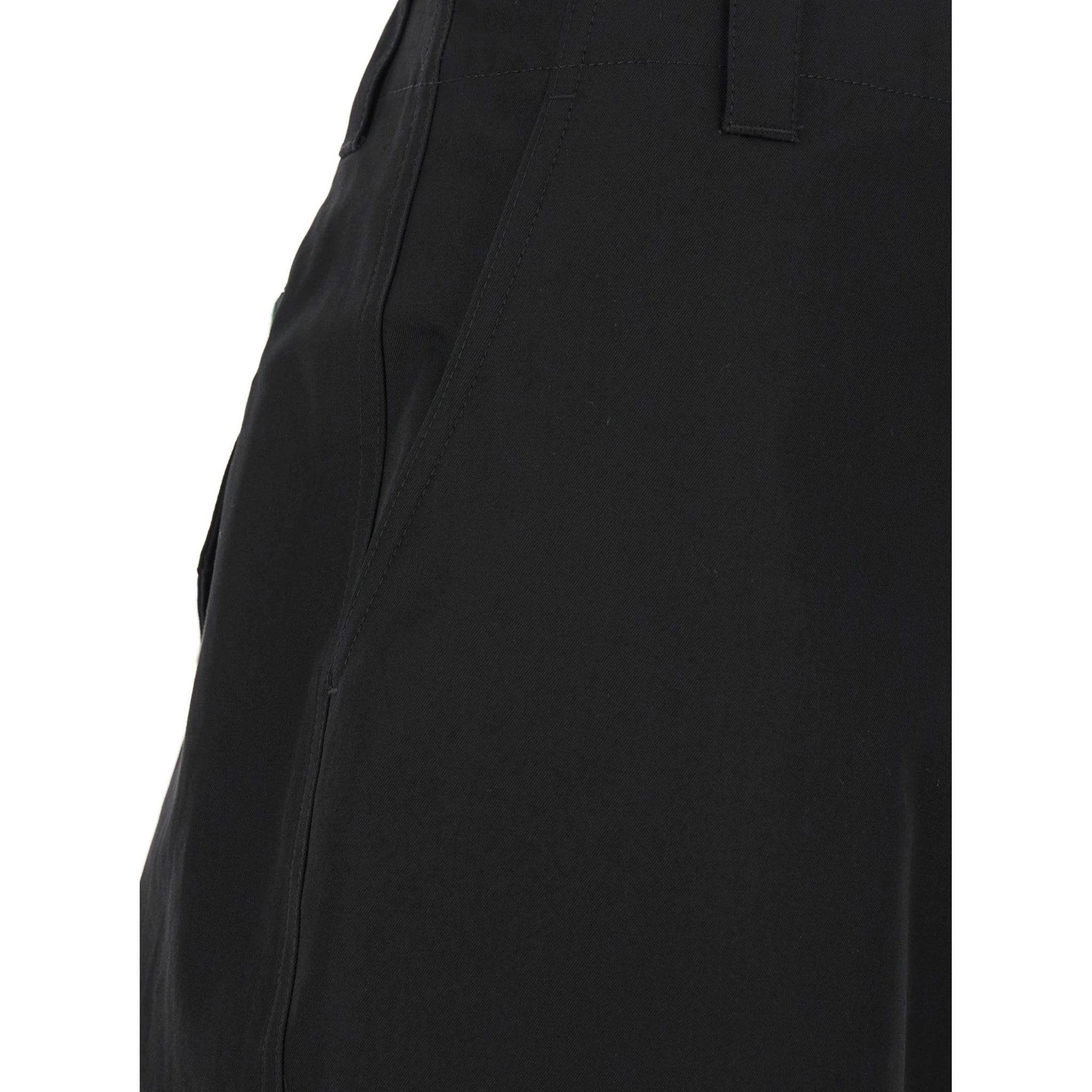 Black Pants with Belt Loops and Web Detail on the Rear in Cotton Man