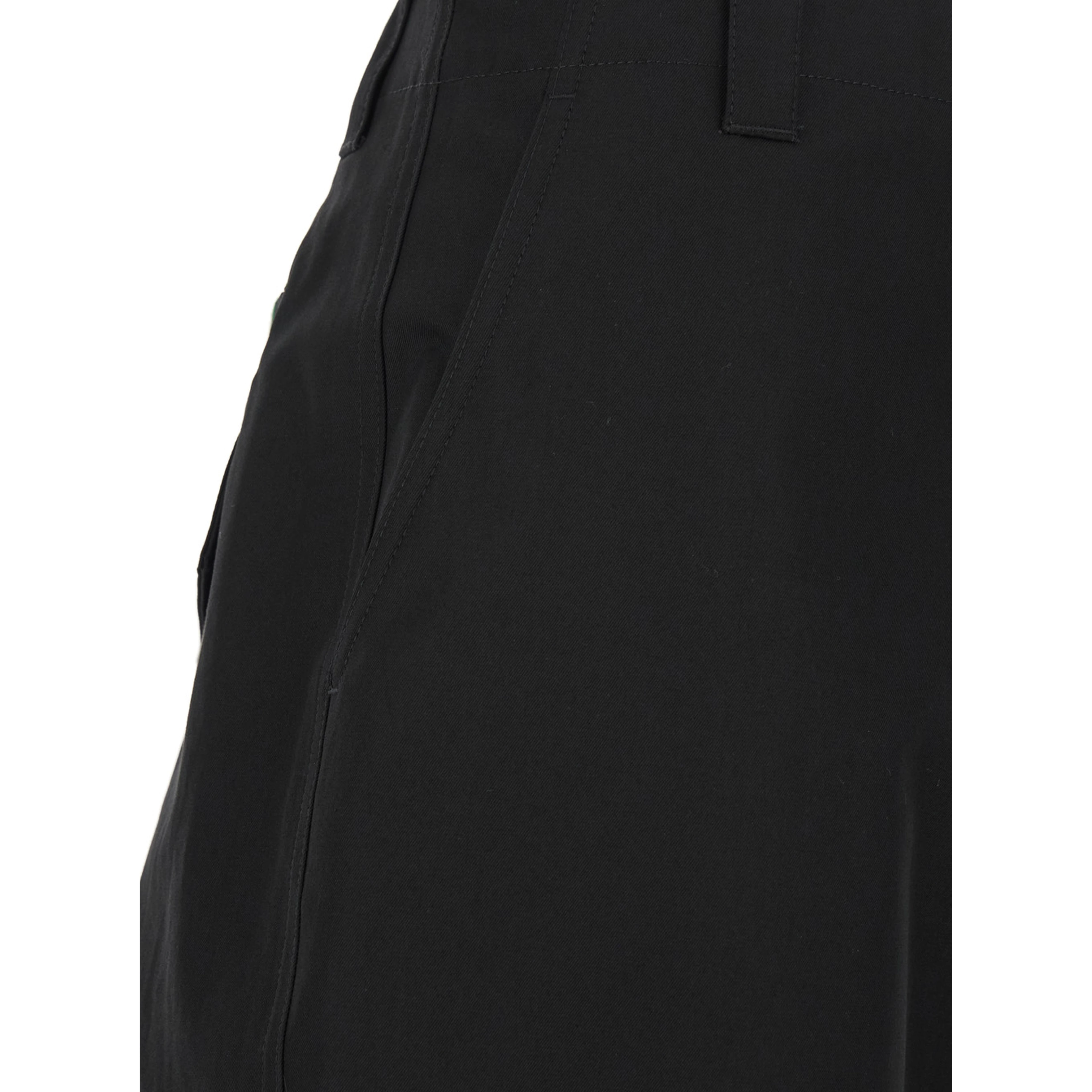 Black Pants with Belt Loops and Web Detail on the Rear in Cotton Man