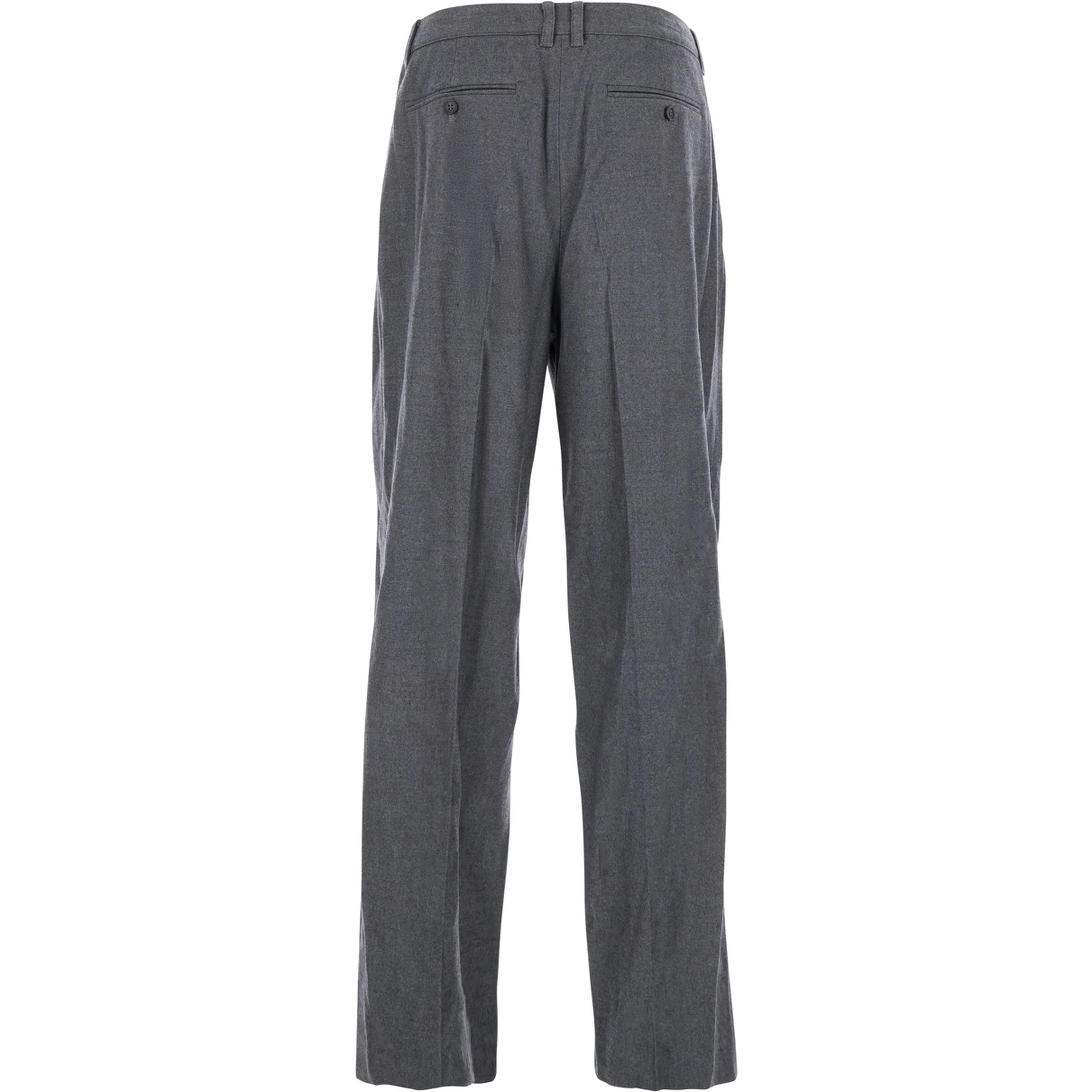 Grey Tailored Trousers with Front Pleats in Fabric Man