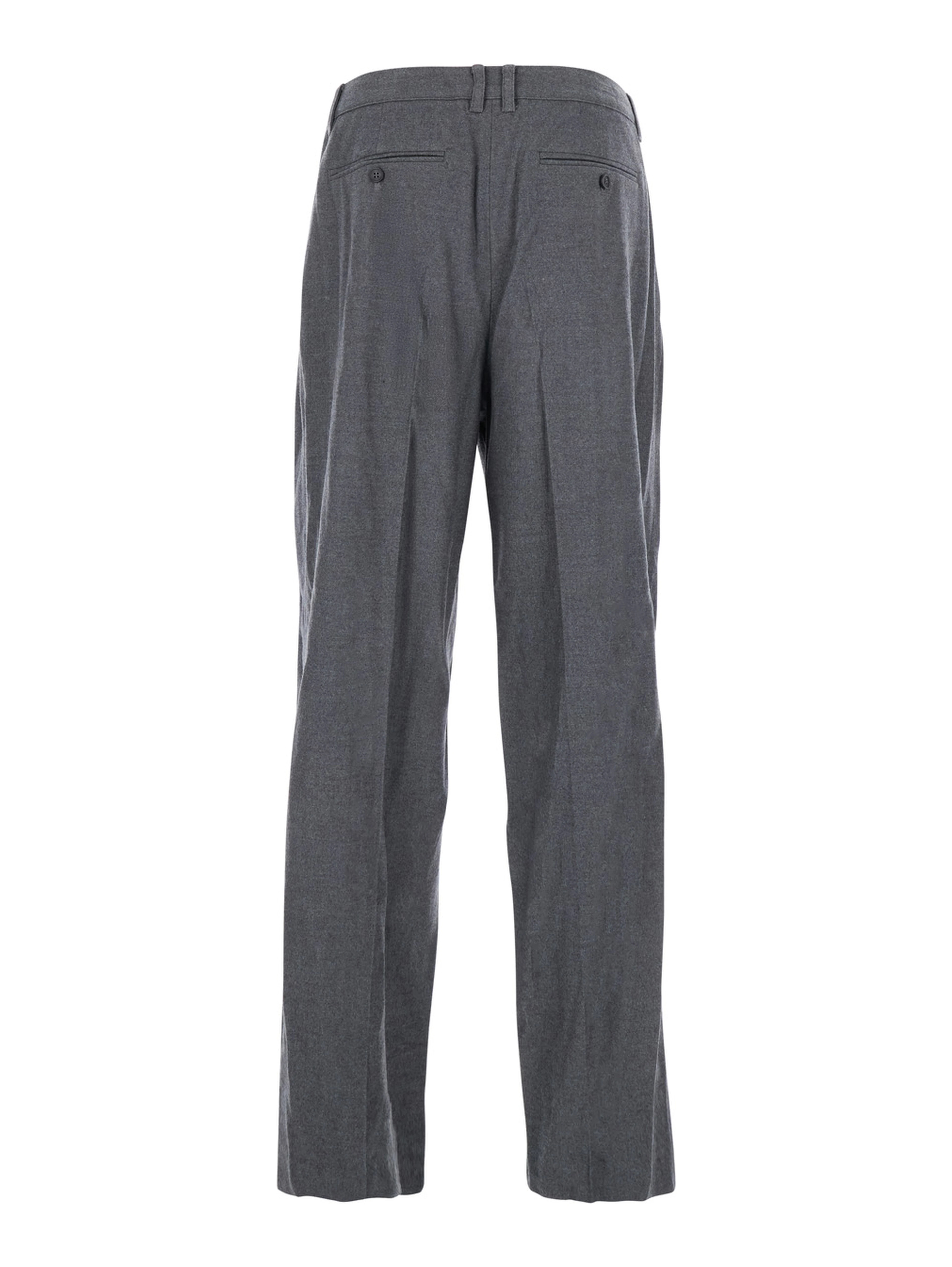 Grey Tailored Trousers with Front Pleats in Fabric Man