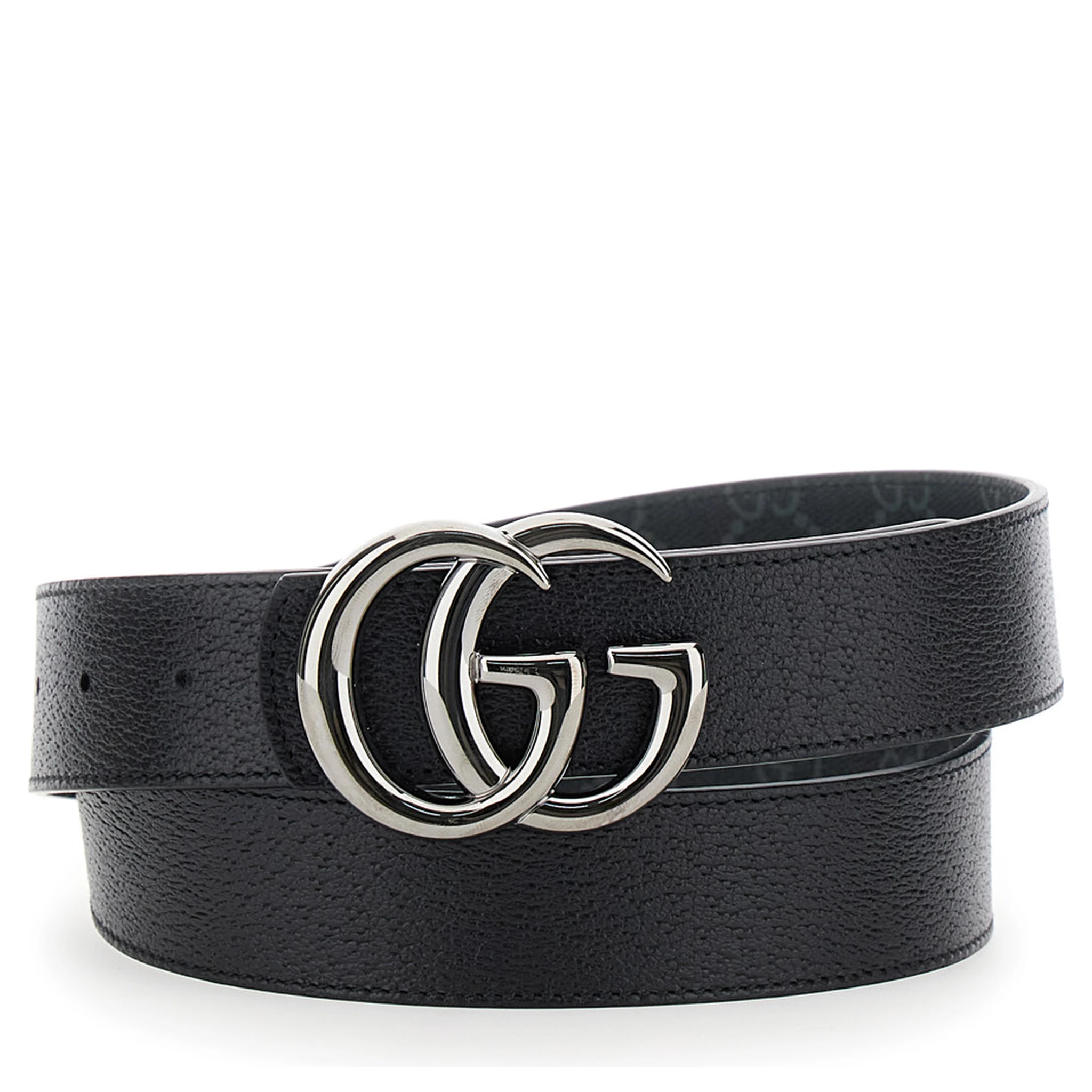 Grey Reversible Belt with GG Buckle in GG Canvas and Leather Man