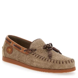 Palm Avenue Brown Loafers with VLogo Patch on the Sidei n Leather Man