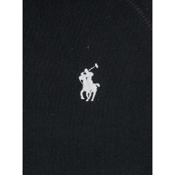 Black Hoodie with Drawstring Hood and Pony Embroidery on the Front in Cotton Blend Woman