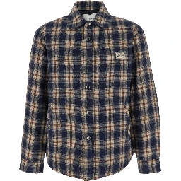 Multicolor Checkered Shirt with Front Logo Patch in Flannel Man