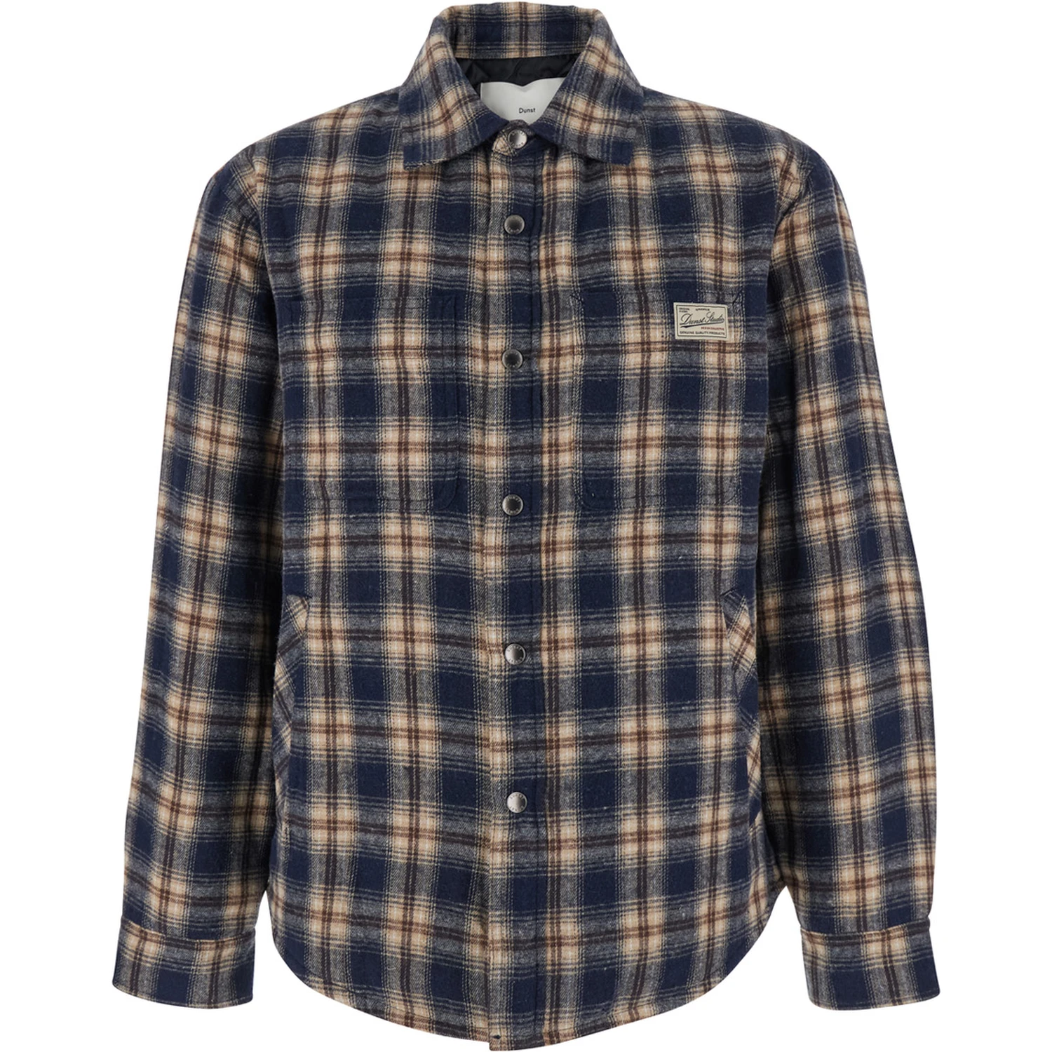 Multicolor Checkered Shirt with Front Logo Patch in Flannel Man